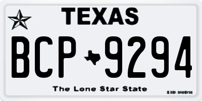 TX license plate BCP9294