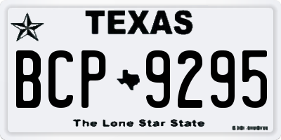 TX license plate BCP9295