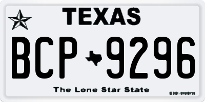 TX license plate BCP9296