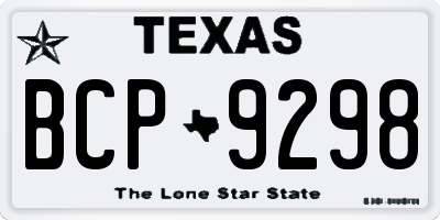TX license plate BCP9298