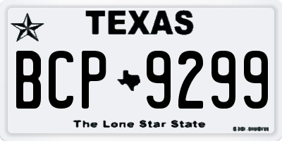 TX license plate BCP9299