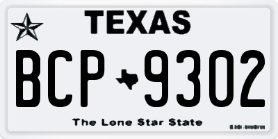 TX license plate BCP9302