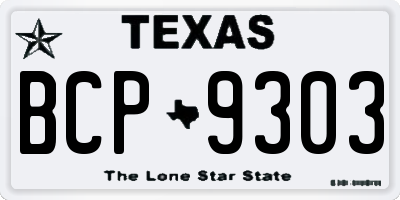 TX license plate BCP9303