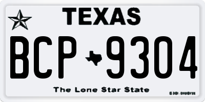TX license plate BCP9304