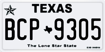 TX license plate BCP9305