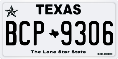 TX license plate BCP9306