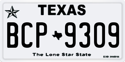 TX license plate BCP9309