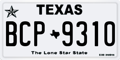 TX license plate BCP9310