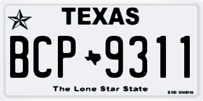 TX license plate BCP9311