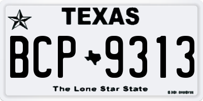 TX license plate BCP9313