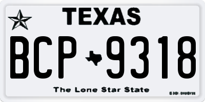 TX license plate BCP9318