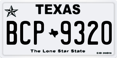 TX license plate BCP9320