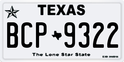 TX license plate BCP9322