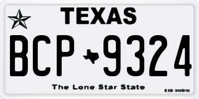 TX license plate BCP9324