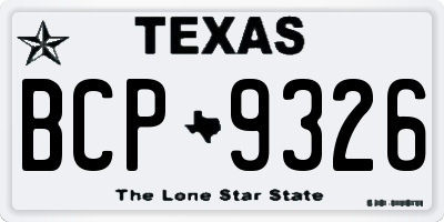 TX license plate BCP9326