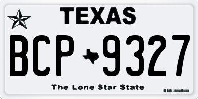 TX license plate BCP9327