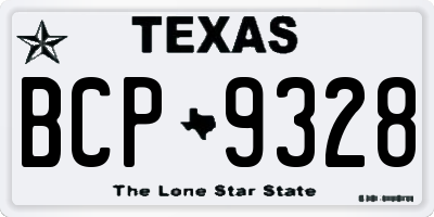 TX license plate BCP9328