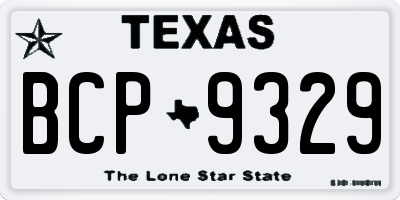 TX license plate BCP9329