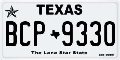 TX license plate BCP9330