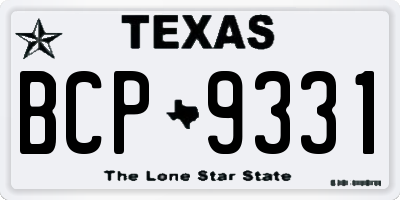 TX license plate BCP9331