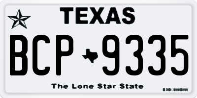 TX license plate BCP9335