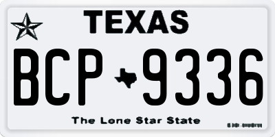 TX license plate BCP9336