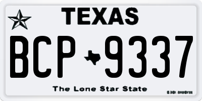 TX license plate BCP9337