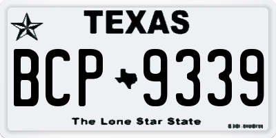 TX license plate BCP9339