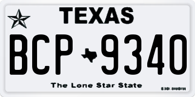 TX license plate BCP9340