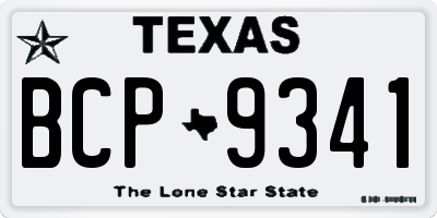 TX license plate BCP9341