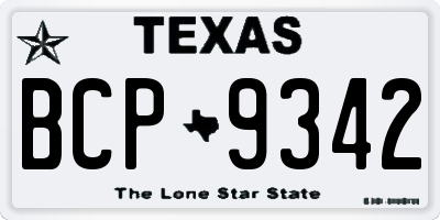 TX license plate BCP9342