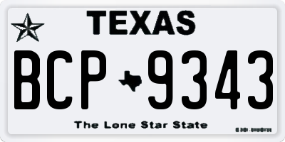 TX license plate BCP9343