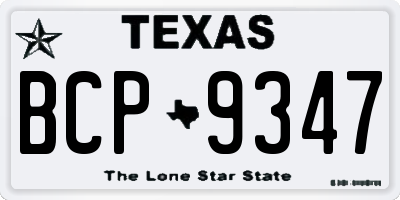 TX license plate BCP9347