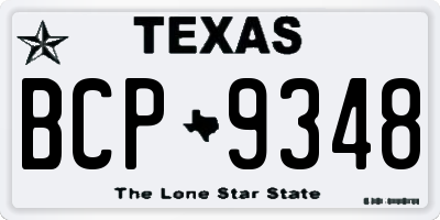 TX license plate BCP9348