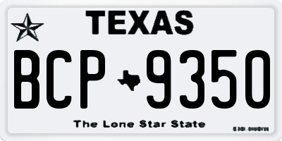 TX license plate BCP9350