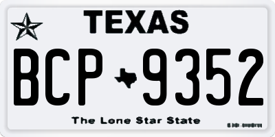 TX license plate BCP9352