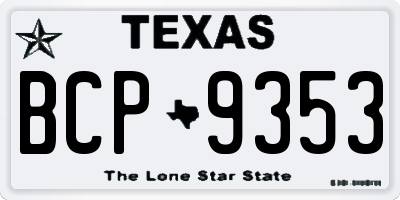 TX license plate BCP9353