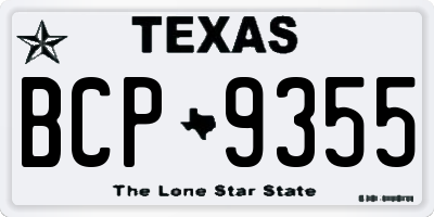 TX license plate BCP9355
