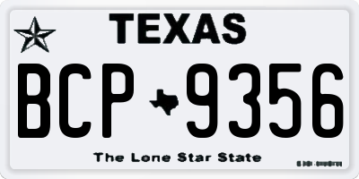 TX license plate BCP9356