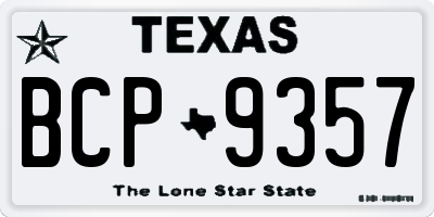 TX license plate BCP9357