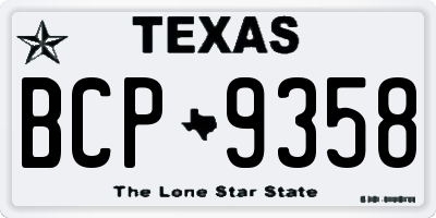 TX license plate BCP9358
