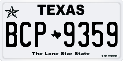TX license plate BCP9359
