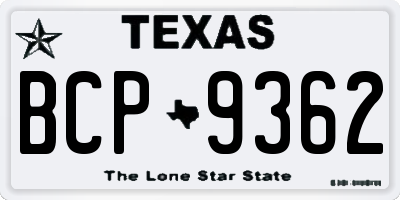 TX license plate BCP9362