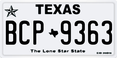 TX license plate BCP9363