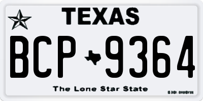 TX license plate BCP9364