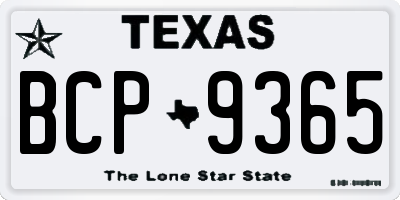 TX license plate BCP9365