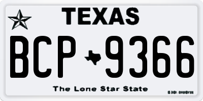 TX license plate BCP9366