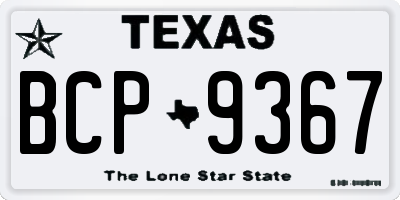 TX license plate BCP9367