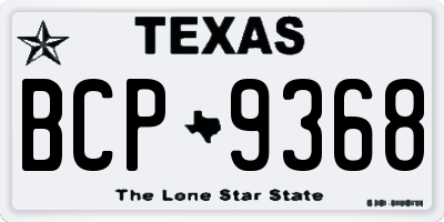 TX license plate BCP9368