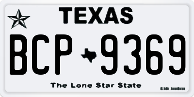 TX license plate BCP9369